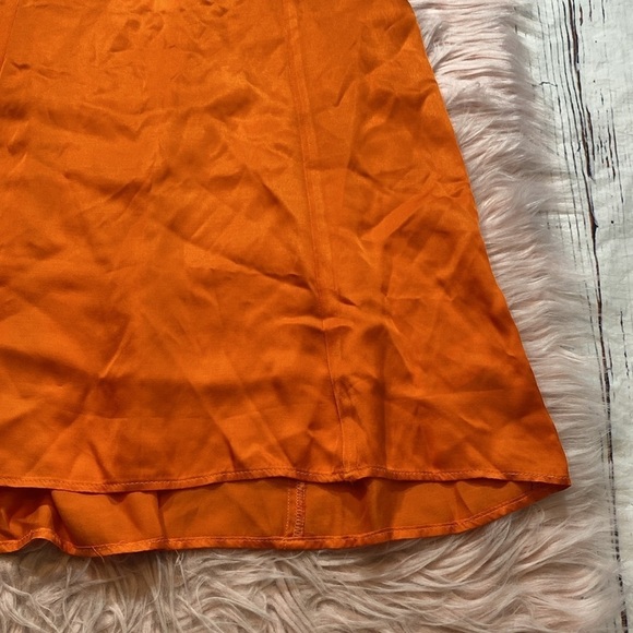 Nation LTD Birdie Flirty Orange Satin Skirt sz S - Picture 6 of 9